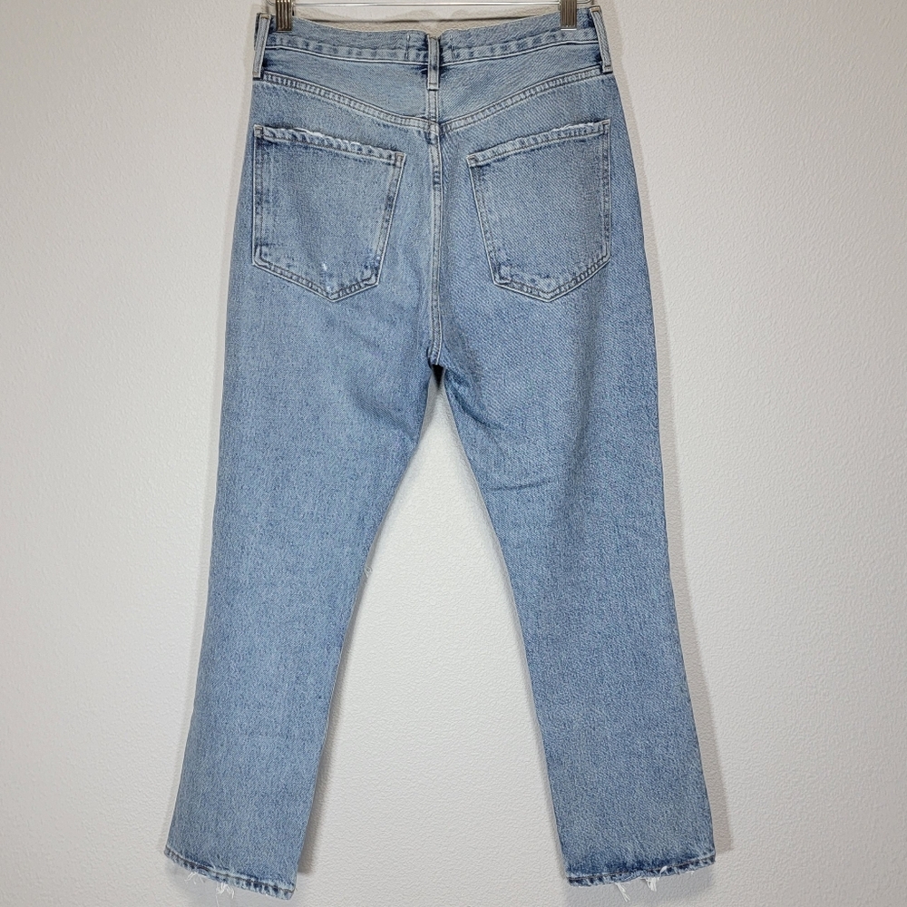Agolde anthropologie Riley distressed light wash denim button fly jeans - Picture 7 of 9